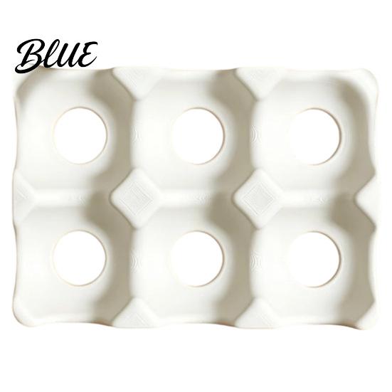 Egg Protector Tray Modern Kitchen Independent Grooves Tray 6 3D Printed Wavy Edge Holder Design