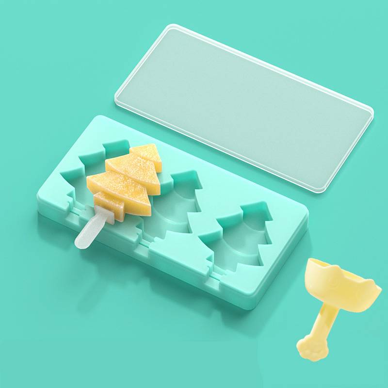 Food Grade Silicone Ice Cream Mould Heart-Shaped Snowman Christmas Tree Popsicles Mold Reusable Kids Homemade Frozen Popsicle