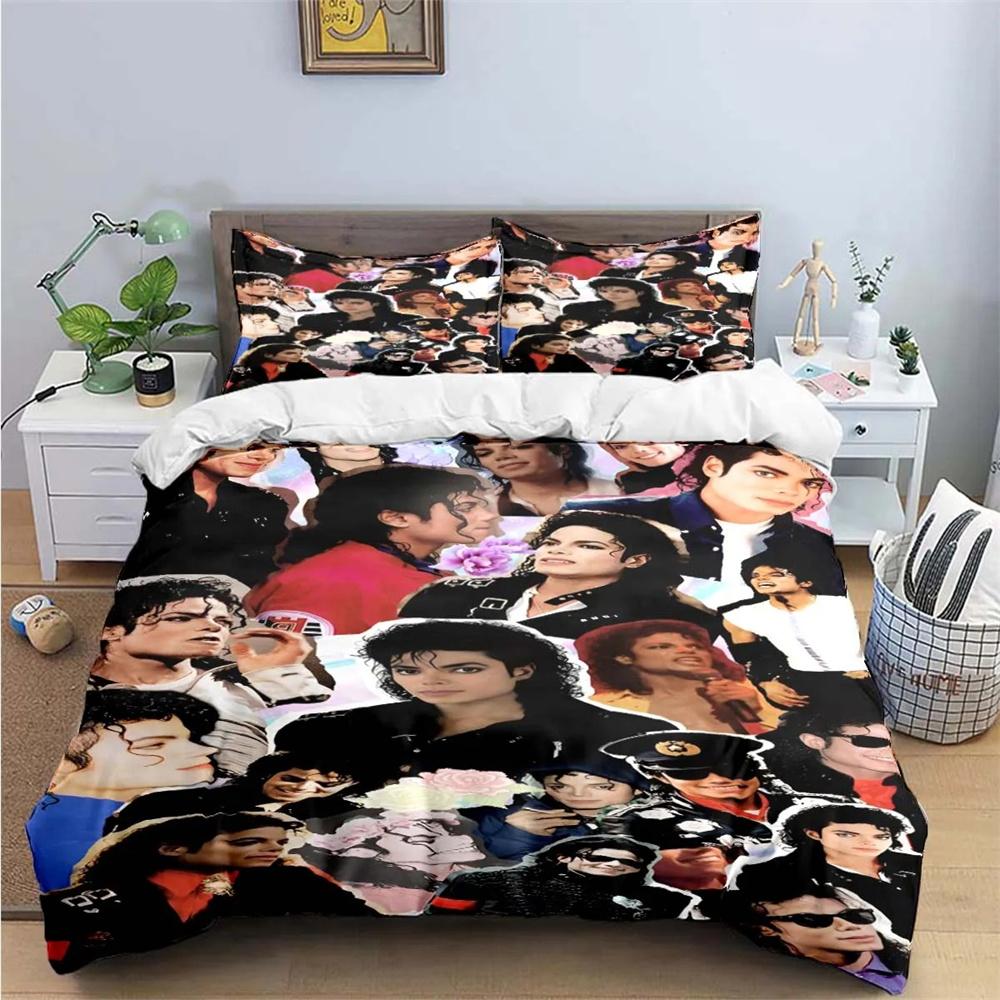 Exquisite Fashion M-Michael-Jackson Printing Bedding Set Duvet Cover Comforter Bed Youth Kids Girl Boys Birthday Gift