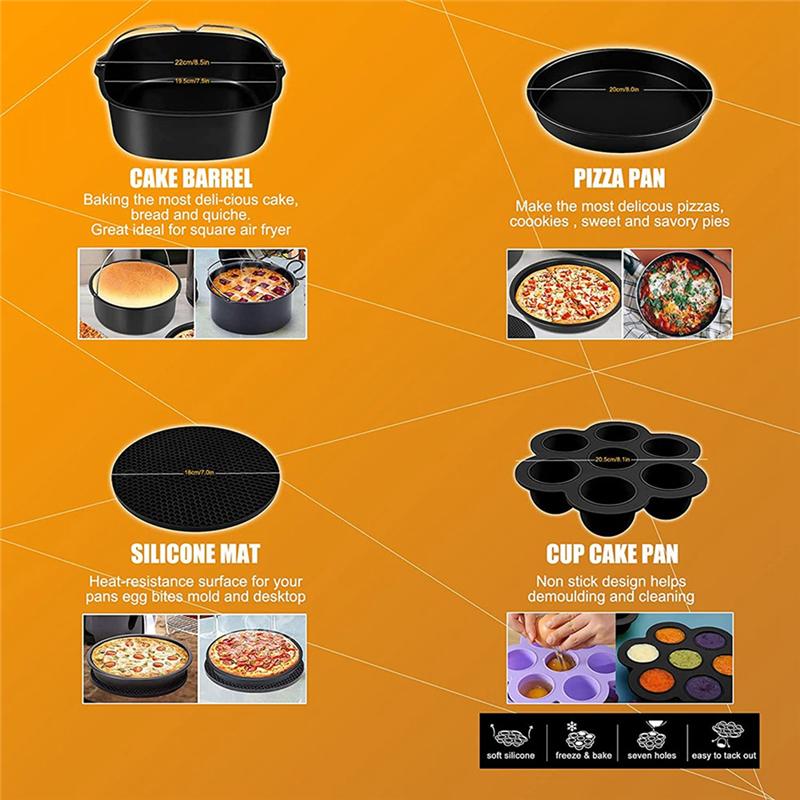 5.5 L Square Oil-Free Fryer Accessories,for Cosaori/Philips 5L 5.2L 5.5L 5.7L and More,All Brands of Square Air Fryers