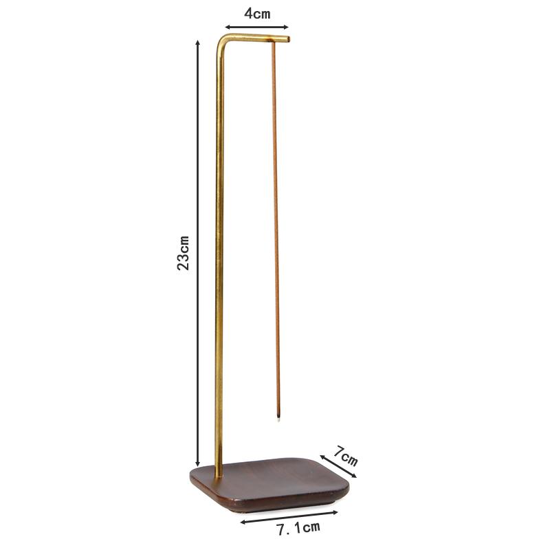 Creative Wooden Incense Burner Upside Down Brass Incense Holder Incense Plate Ash Catcher Buddhism Supplies Home Decor