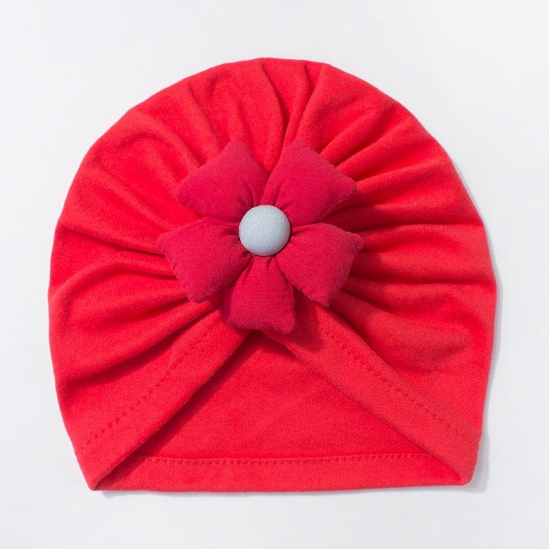 New children's hats, cute five-petaled flower baby pullover hats, soft and comfortable baby caps