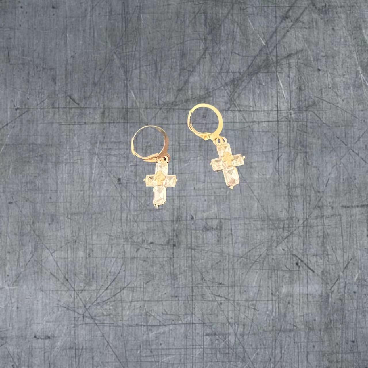 

Европейские и американские модные серьги-кресты из циркония - модные прозрачные кресты-кольца для женщин