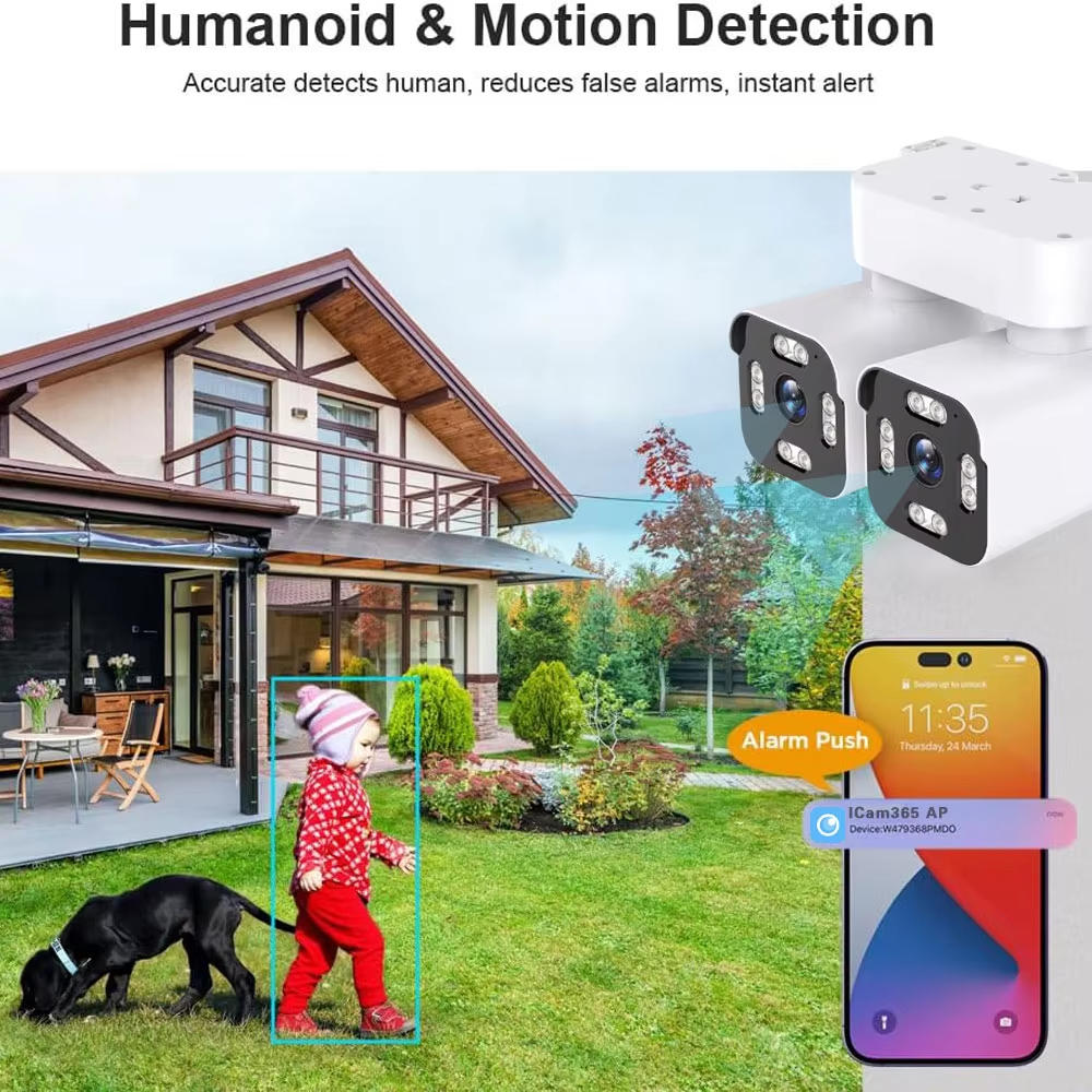 10MP Separate Dual Len IP Cameras WiFi PTZ Surveillance Outdoor IP66 Home Security Protection Auto Tracking CCTV Video ICAM365