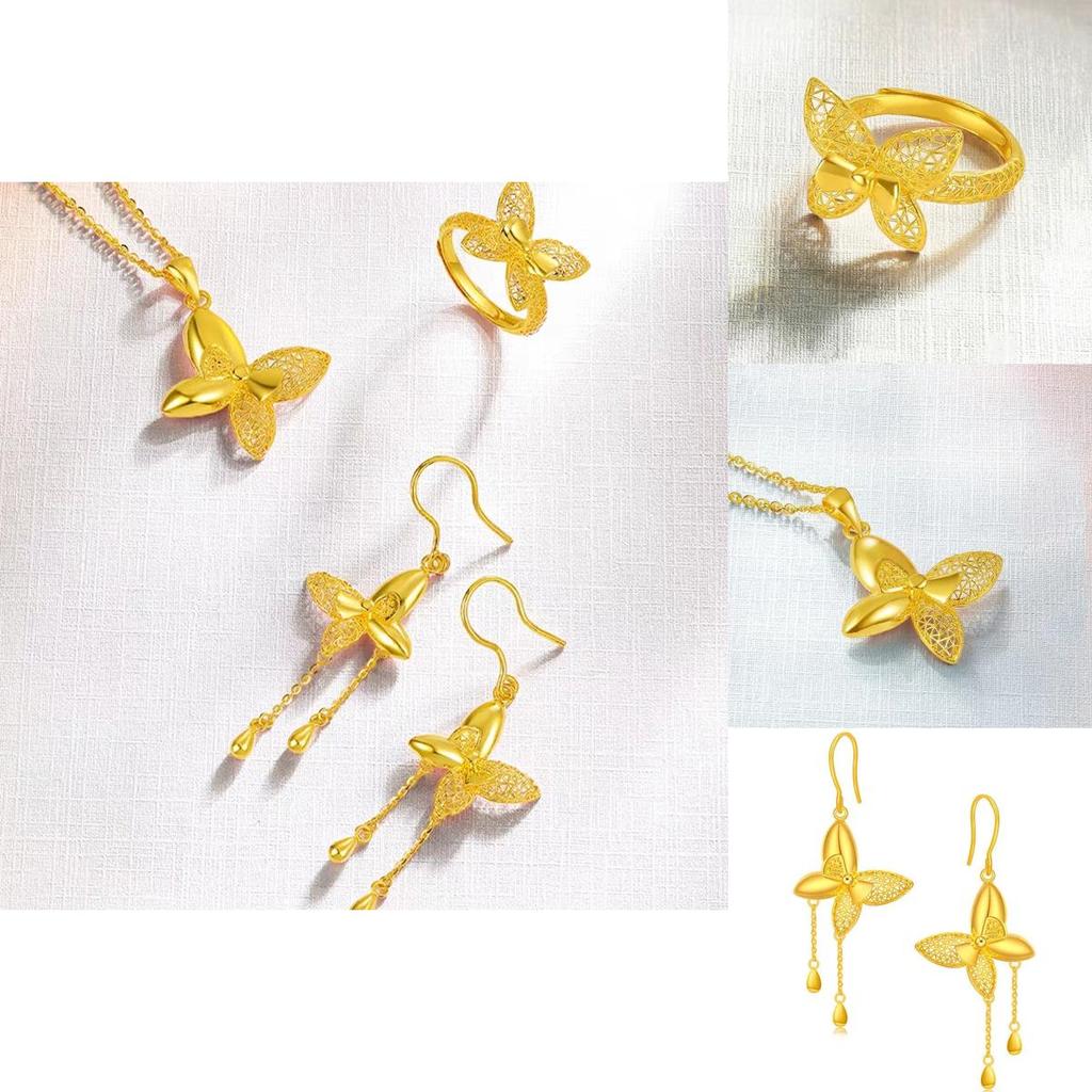 Elegant Brass Gold Plated Butterfly Wire Ring Stunning Geometric Design For Women