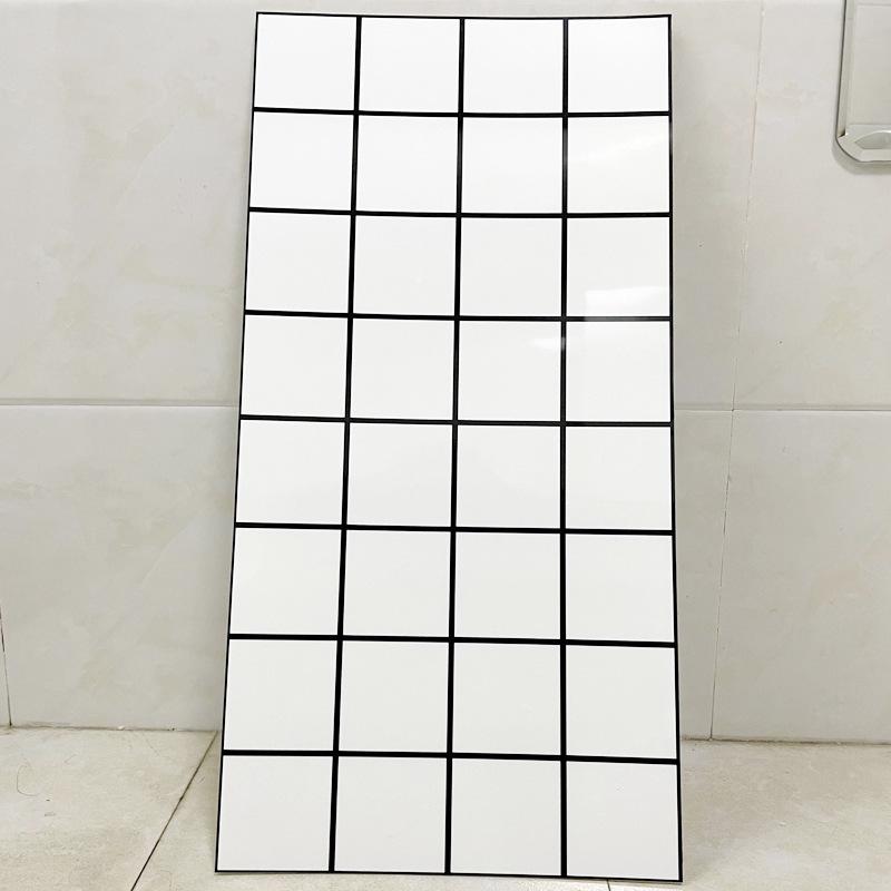 Samolepka na zeď v severském stylu s černobílou mřížkou pro výzdobu prodejny s mléčným čajem a občerstvením.