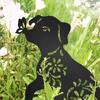 2 Pack Metal Dog Stakes Garden Decor Stakes Black Dog Silhouette Statue for Outside Metal Dog Ornaments for Outdoor Garden Home Patio Yard Decor