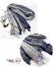 Japanese & Korean Style Autumn/Winter Unisex Striped Scarf In Cotton, Linen & Silk