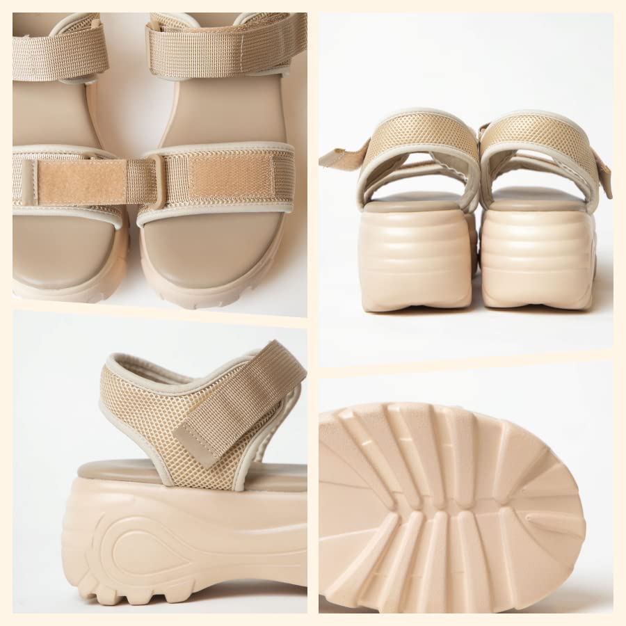 WEGO Platform Size Type Platform Thick Comfortable for and Beach Perfect for and Women's Sandals, White, L, A, Sandals, Sole, Street, Sports, Casual,
