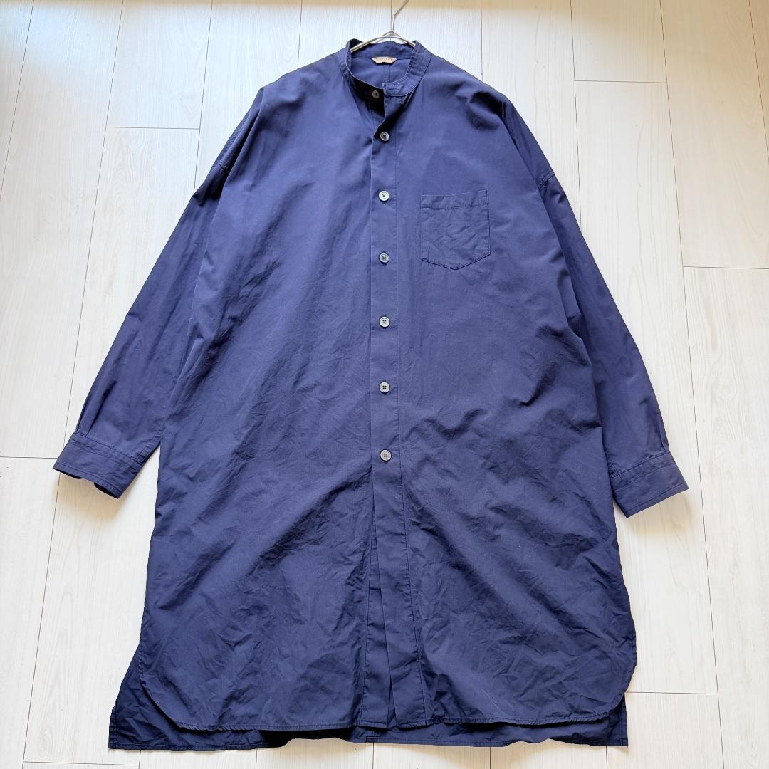 Beautiful itemArts and Sciences Band collar cotton long shirt dress