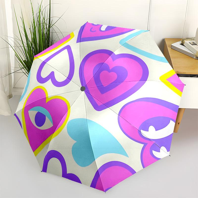

1pc Heartbeat Automatic Opening/Closing Umbrella with Operation & Windproof Canopy - Folding Design, Holiday Gift yy260225108
