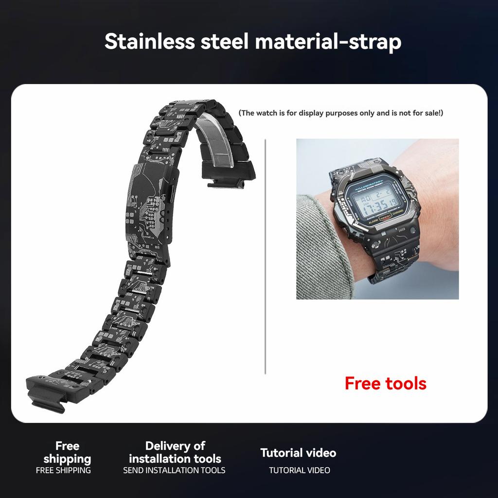 Titanlegierungsarmband+Gehäuselünette für Casio G-Shock DW-5600 GW-M5610 GW-B5600 Mod Kit Edelstahl-Armband-Set Zubehör