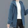 Winter Warm Plush Zipper Cardigan Jacket Women Coat Thick Solid Color Pockets Long Sleeves Loose Outdoor