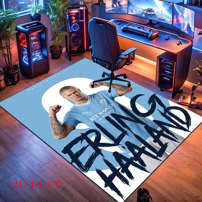 Erling Haaland Player Carpet Rug for Living Room Bedroom Home Sofa Decoration,Kids Play Nonslip Floor Mat