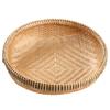 Handmade Bamboo Woven Basket for Fruits and Snacks - Round Living Room Storage Tray