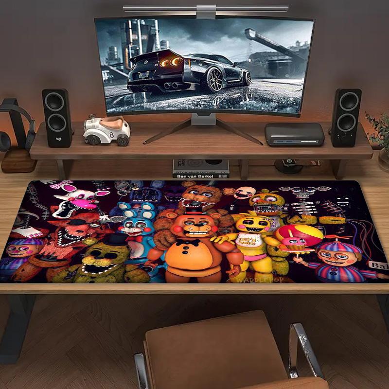 FNAF Farb-Mauspad Großes Gaming-Tischkissen Rutschfestes Laptop-Tablet Großes Mauspads XXL Matte Mini-PC Spielmatte Mit Verriegeltem Rand