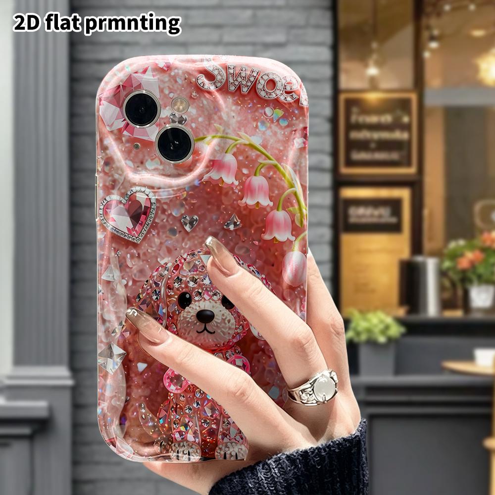 Phone Case: 2D Flat, Suitable for iPhone 18, 17, 16, 15, 14, 13, 12 Pro Protective Case, Phone Decoration, Pink Puppy, Perfect Christmas and Halloween