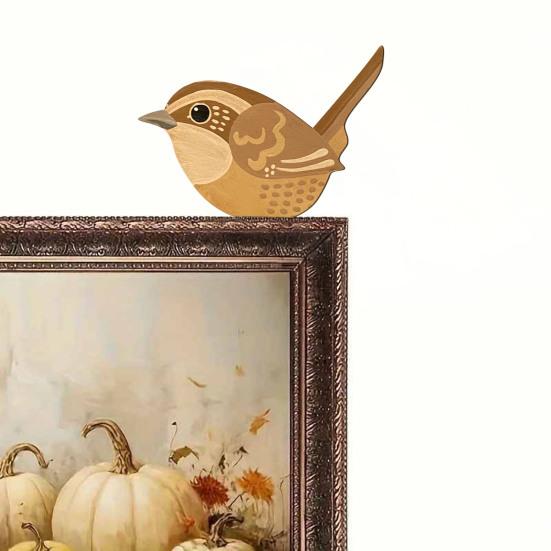 Wooden Bird Door Topper Lifelike Bird Door Corner Frame Sign for Home Wall Decor Housewarming Gift for Bird Lovers