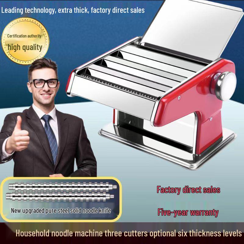 Compact Multifunctional Noodle & Dumpling Maker - Manual Dough Roller & Automatic Wonton Skin Machine