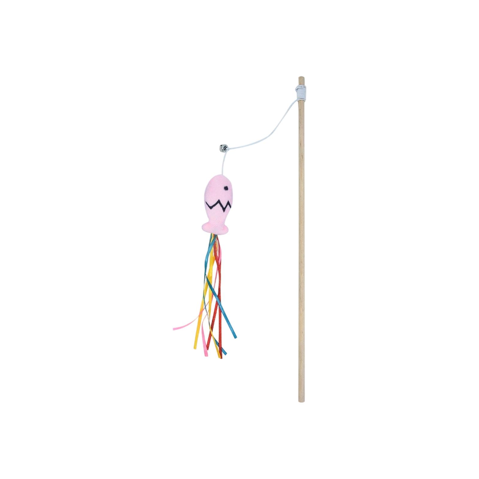 

Fishing Rod Wooden Rod Cats Teaser Mint Colorful Fish Cats Toy Long Rod Cats Self-Entertainment And Boredom-Relieving Toy One Size розовый