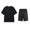 Li-Ning Minimalist Solid Color Pullover Comfortable Fashion Short Sleeve Casual Sports Suit Unisex suit Black AHSV161-2+YKSV115-1