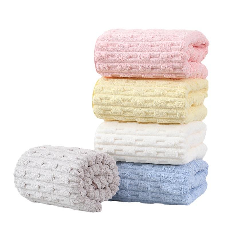 Thickened Quick-Dry Coral Fleece Bath Towel - Absorbent, Non-Shedding, Ideal for Household & Hair Drying