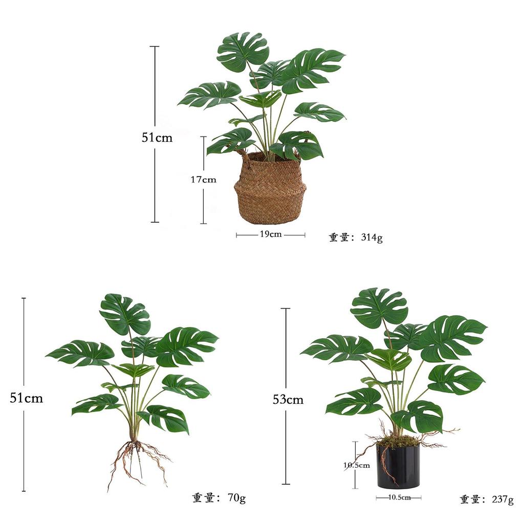 Artificial Green Plant Wall Decor With Turtleback Leaves For Indoor Home Living Room Decor