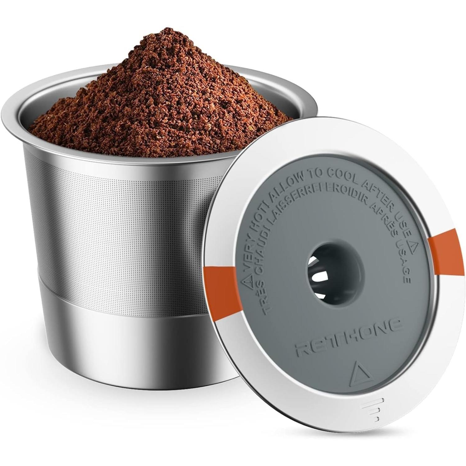 KCup Reusable Coffee Pods, Stainless Steel Reusable K Cups Coffee Filter Compatible for Keurig 1.0  2.0 Coffee Makers BPA-Free Refillable Coffee серебряный