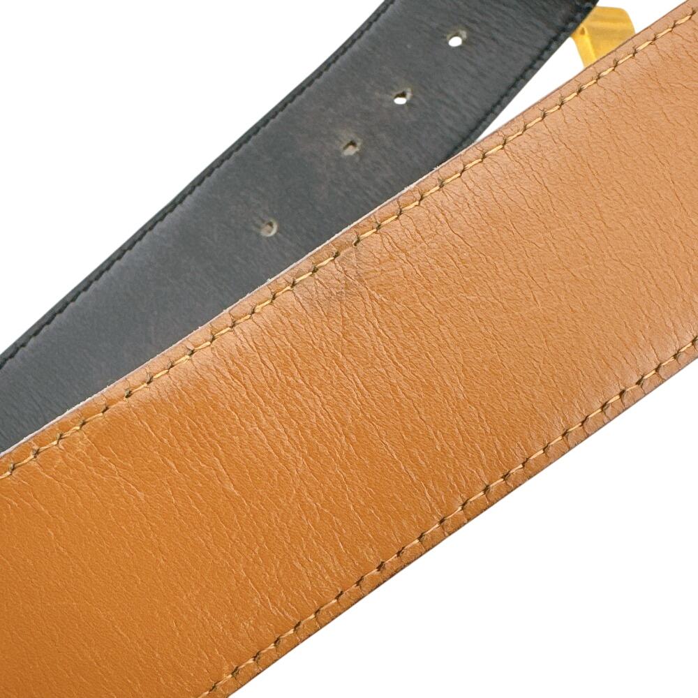 HERMES leather Constance H belt Brown leather Used