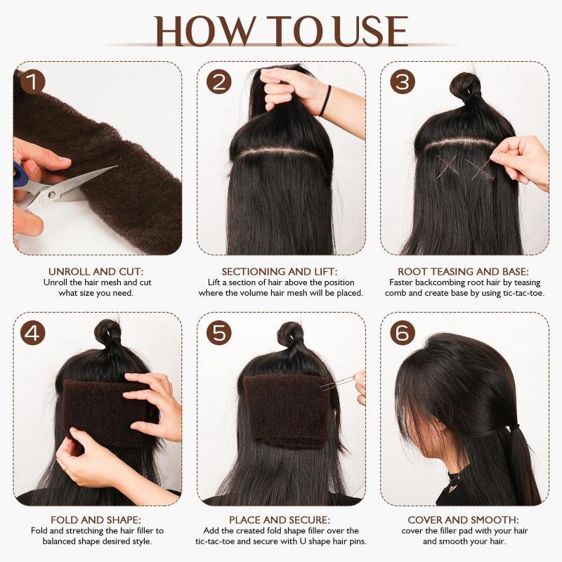 Incremental Hair Volume Sponge With U Shape Hair Clip Hair Pads Invisible Volume Styling Tool Seamless Soft Foam Padding Tool