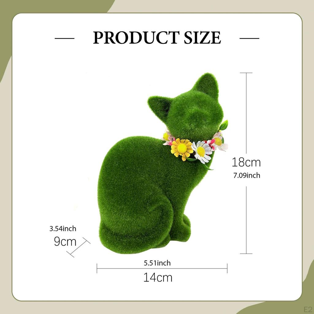 Flocking Cat Resin Statue,Miniature Kitten Figurine Animal Figure Kitty Sculpture for Business