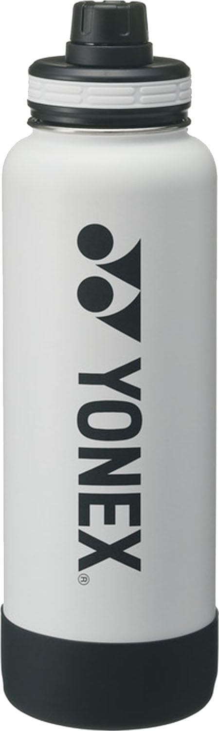 

YONEX Tennis Water Bottle with Carry Stainless AC591 Handle, Steel, 1.17L, White, белый
