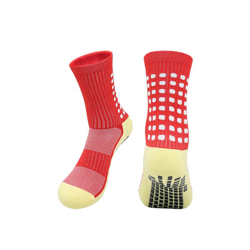 Men's Non-Slip Mid-Calf Football Socks with Thickened Towel Bottom and Silicone Grip