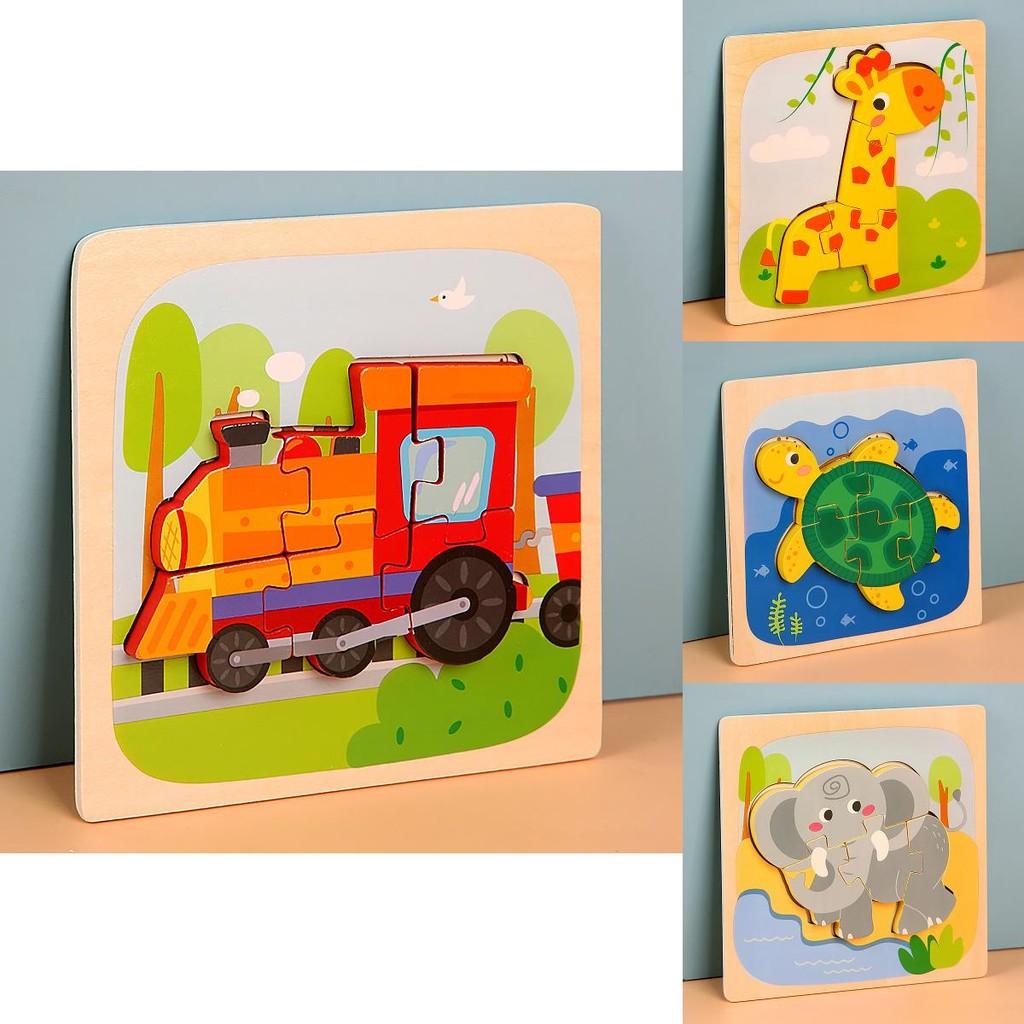 Wooden Toddler 3d Puzzle With Animal Matching And Interlocking Blocks For Early Education