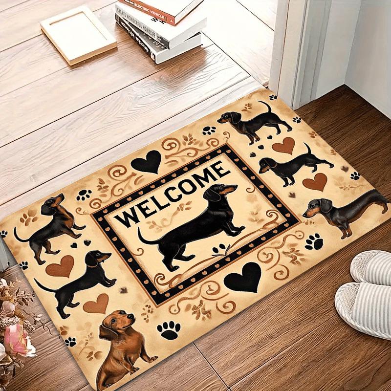 

Vintage Dachshund Long Day Non-Slip Doormat - Lightweight, Polyester Mat with Paw Print Design for Kitchen, Bedroom, Bathroom 40x60cm