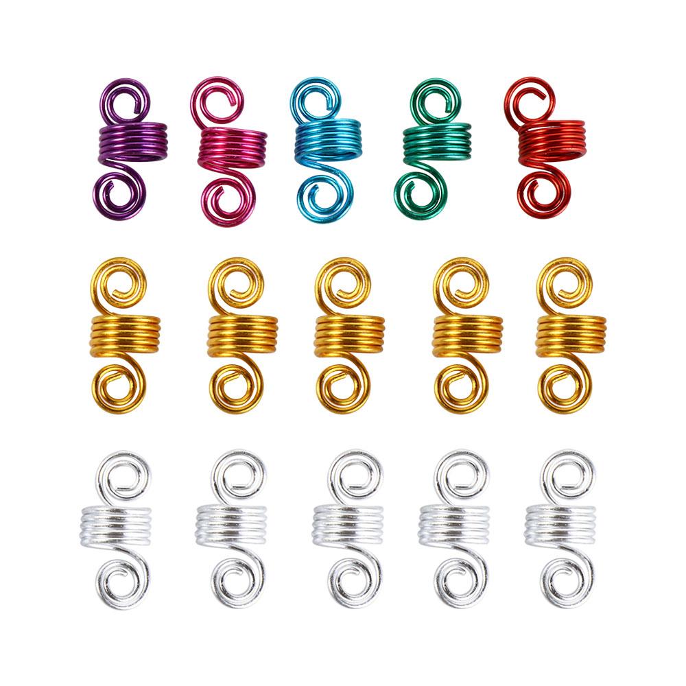 10Pcs Hair Braids Spring Hair Rings DIY Cuffs Tubes Hair Accessories Dreadlocks Beads  African
