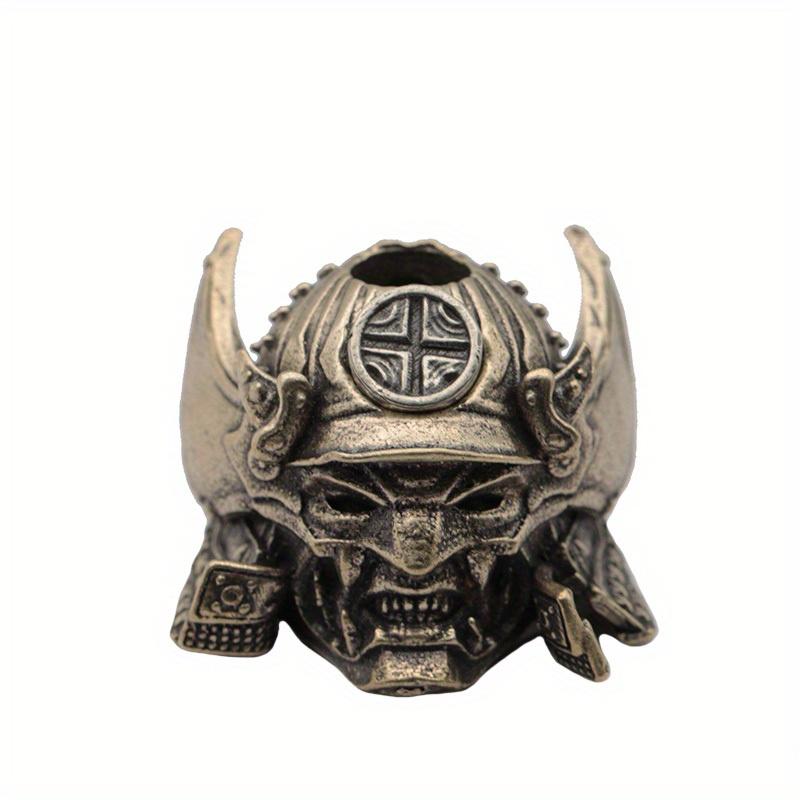 

Japenese Samurai Helmet Brass Knife Beads EDC DIY Woven Bracelets Lanyard Pendants Accessories Outdoor Tool Hangings Retro Brass