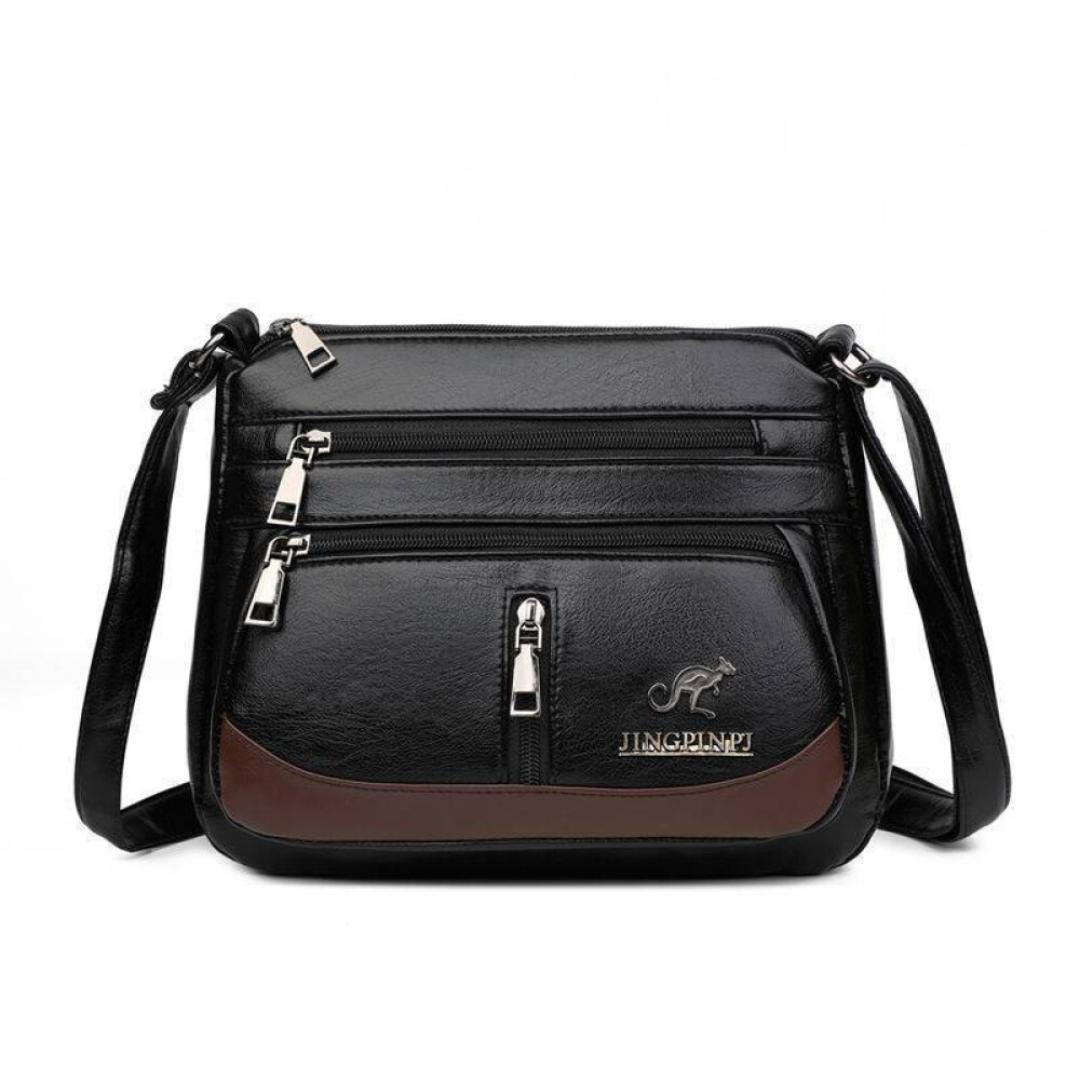 Женская сумка текстурная многослойная женская сумка большая вместительная сумка через плечо сумка для мамы длина 25 см ширина 11 см высота 20 см чёрный 4980₽