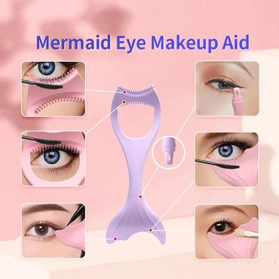 Multifunktionale Silikon Eyeliner Schablone Geflügelter Spitzen Eyeliner Hilfe Lidschattenformen Wimpernführungs Vorlage Faules Schnelles Make-up Werkzeug