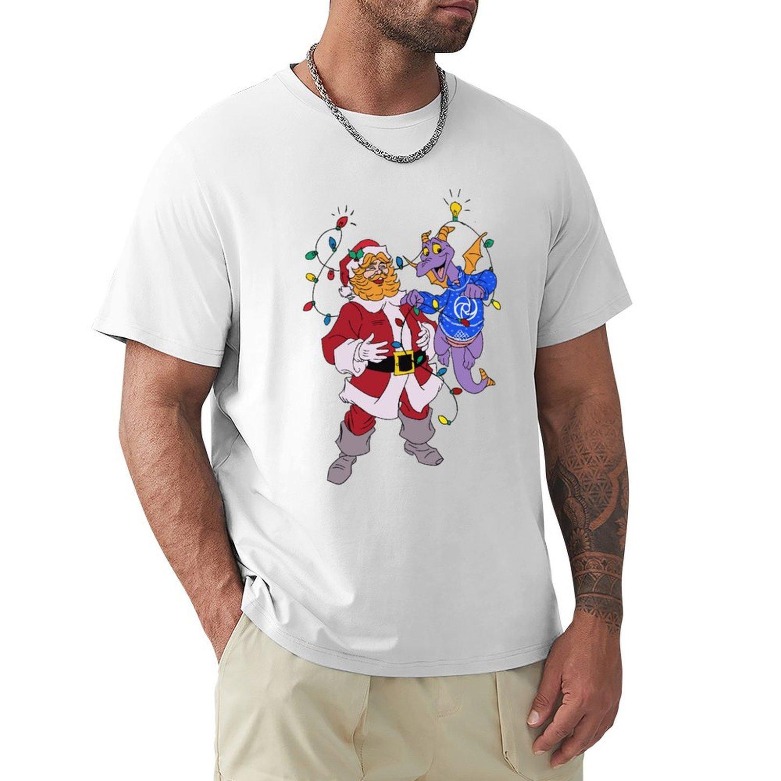 Christmas Figment with Dream finder Santa TShirt street wear affliction shirts anime tshirt Short sleeve tee men S