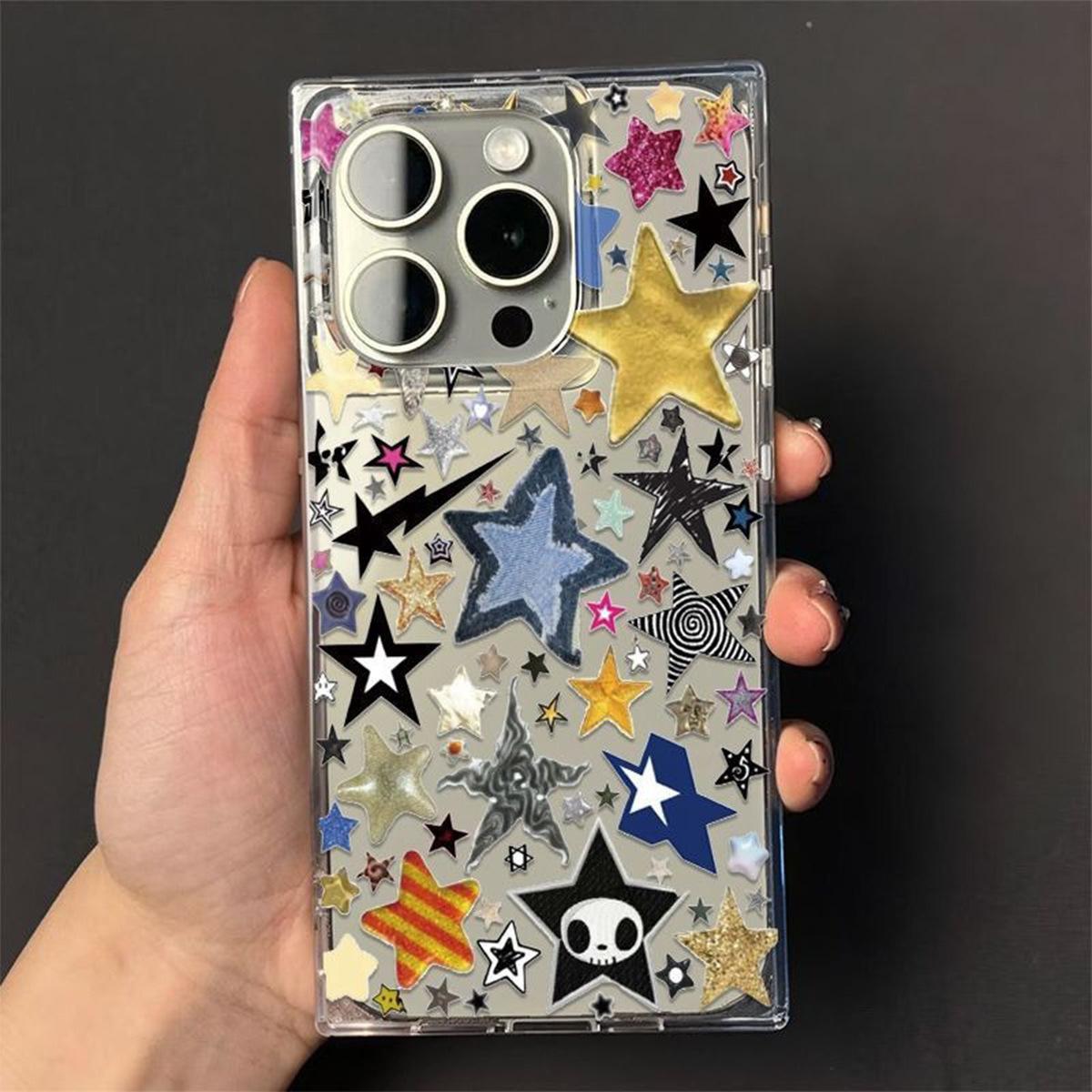 

Transparent Square Ice Crystal Square Mobile Phone Case Anti-fall Soft Shell for IPhone15pro Anti-fall Mobile Phone Case for Apple For iPhone 17PROMAX