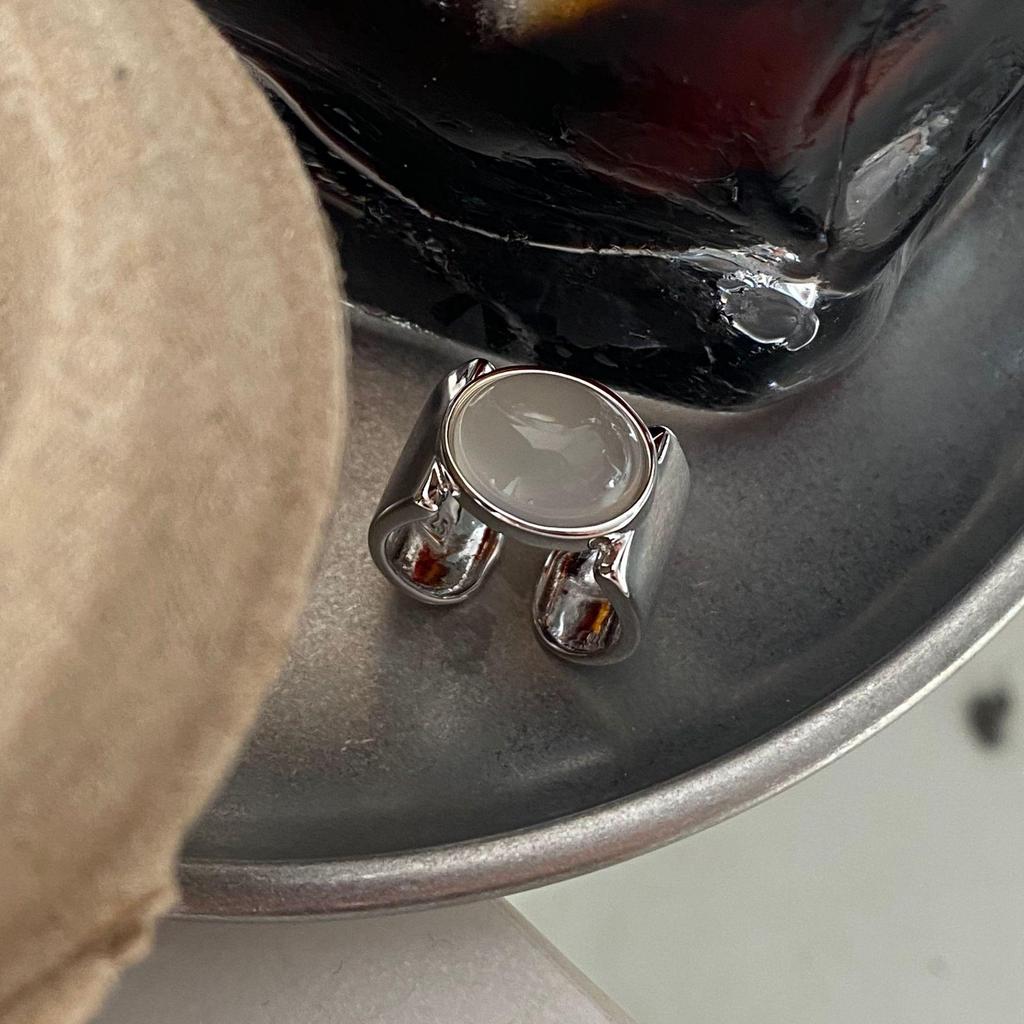 1pc Pilot Agate Retror Bagues pour Femmes Couples Minimaliste Broadside Bijoux Cadeau Accessoires de Fête