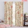 2pcs,2D Plane Printing Curtain Popular Vintage Roses(1) Versatile Durable Polyester (without Rod) Versatile All Ldeal for