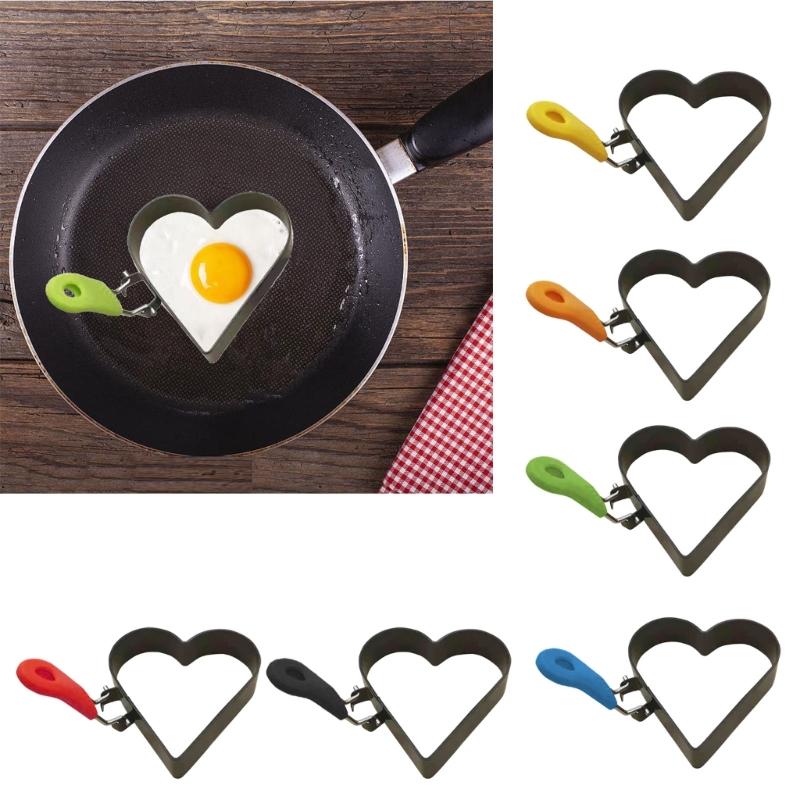 Large Heart Eggs Rings Stainless Steels Heart Eggs Rings for Perfectly Shape Eggs and Pancakes In the Kitchens