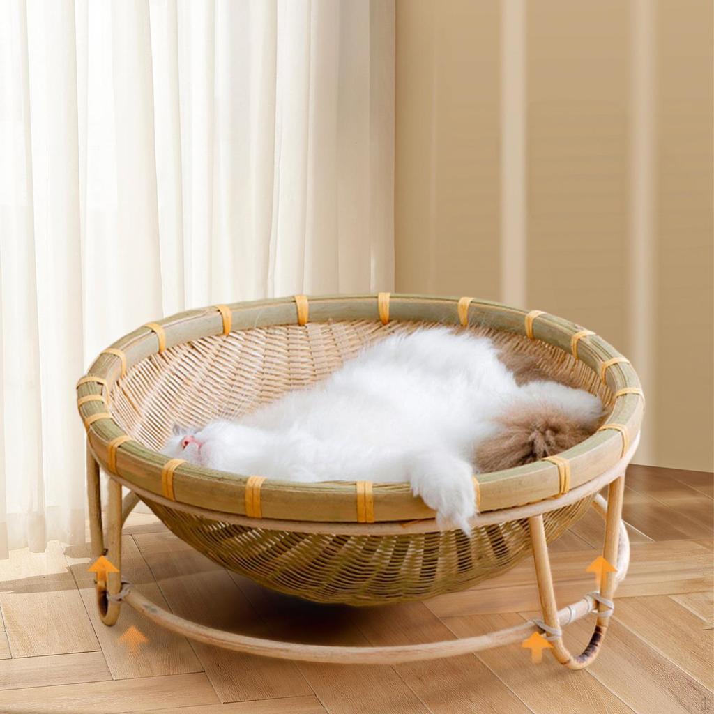 Bamboo Cat Nest, Table Bed, Lightweight Summer House, Breathable Sleeping Pad, All Seasons