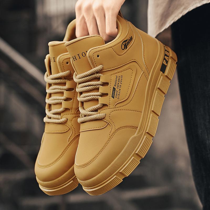 New Fashion Men's Autumn Spring All Match Hightop Walking Boots Winter Hightcut Leather Work Boots