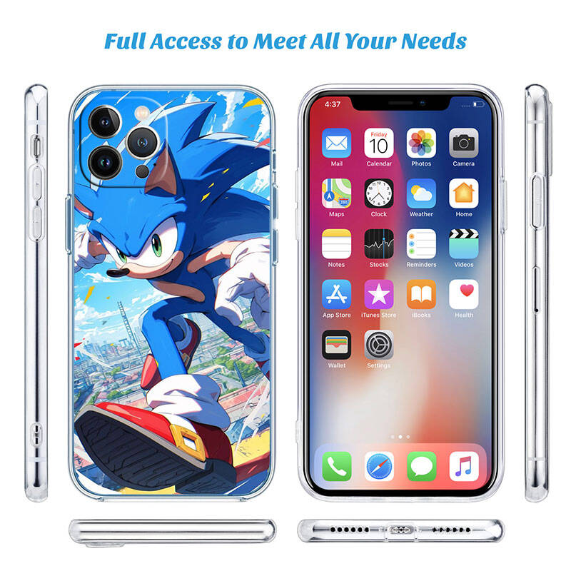 MH138 Sonics Phone Case for Motorola G34 G32 G31 G14 G15 G84 G62 E32 G24 G72 G71 G73 G85 G200 G60 G52 G51 G50 G42 G41 G32 G30