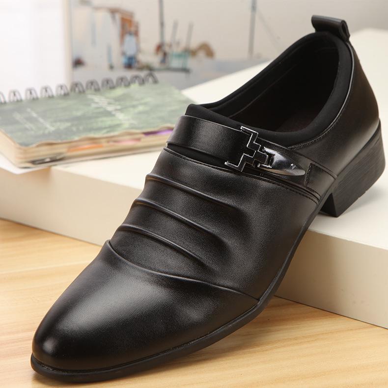 Men's White Leather Slip-On Shoes - Casual Wedding & Summer Formal Shoes, Youth Korean Style