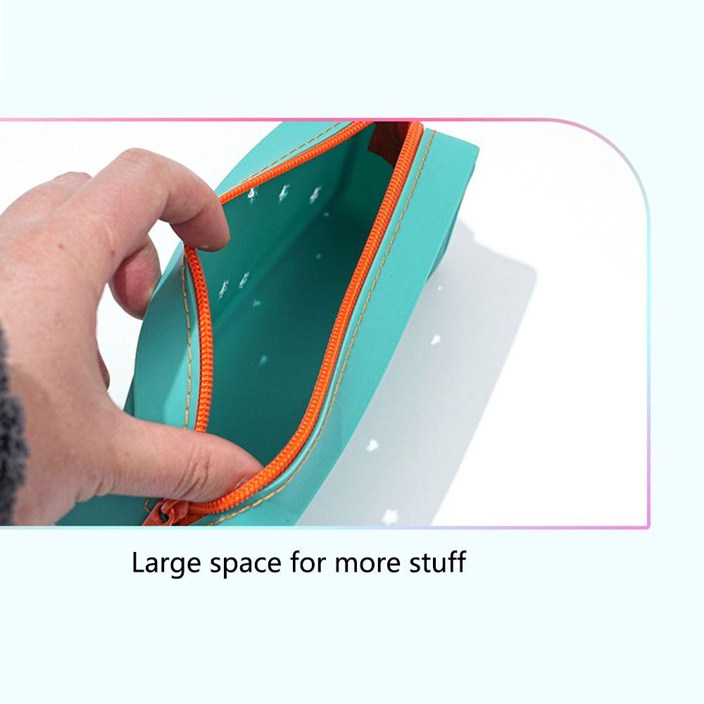Waterproof Silicone Pencil Case Breathable Stationery Storage Bag Soft Pencil Pouch Travel
