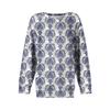 Women's Winter Color-Block Printed Lightweight Brushed-Cotton Round Neck Top